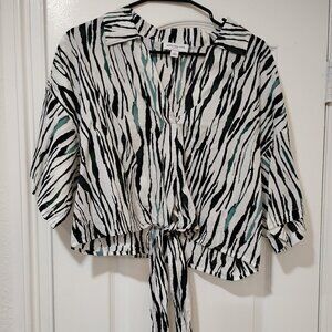 Marc New York Zebra Print Crop Top | Womens Large
